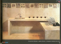 Дизайн ванны из керамогранита столешниц