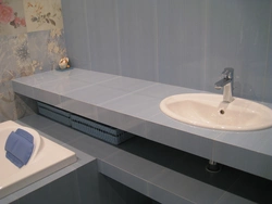 Bathtub design made of porcelain stoneware countertops