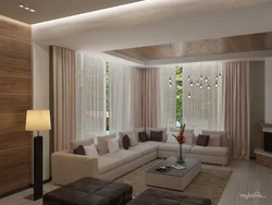 Living room design with low windows