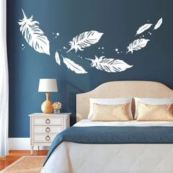 Bedroom wall design stencil