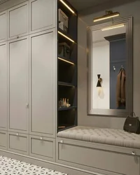Hallway wardrobe and ottoman design