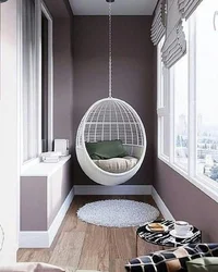 Loggia design with hanging chair