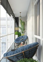 Loggia design with hanging chair