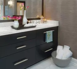 Bathroom Design With Black Cabinet