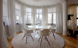 Living room design with round window