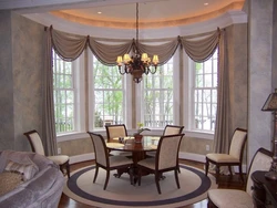 Living room design with round window