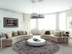 Living room design with round window