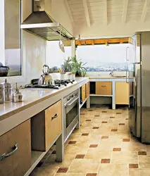 Дизайн кухни плитка и линолеум