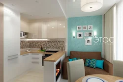 Rectangular Kitchen Living Room With Balcony Design