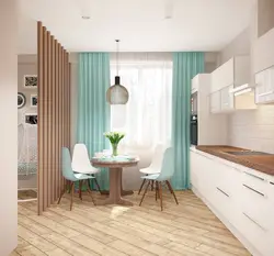 Прямоугольная кухня гостиная с балконом дизайн