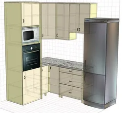 Kitchen design with pencil case and refrigerator