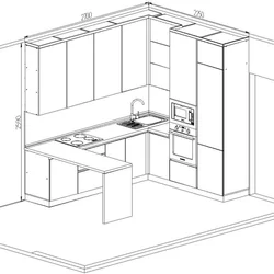 U-shaped kitchen design with boiler