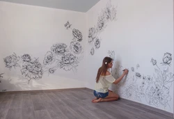 Рисунки на стене в квартире своими фото