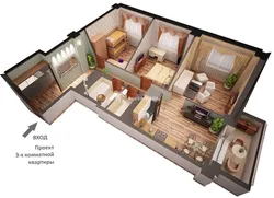 Дизайн Трехкомнатной Квартиры С Двумя Балконами