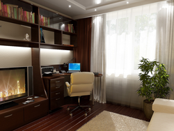 Office design in an apartment with one window