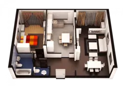 Apartment design by room layout