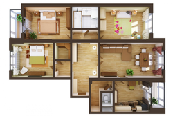 Apartment design by room layout