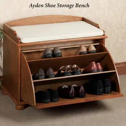 Shoe rack in the hallway with a seat, photos of your own