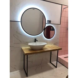 Bathroom mirror sink lighting photo