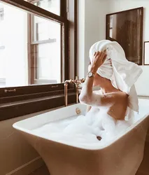Photo Of Blonde In Bath