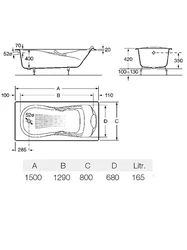 Size of cast iron bathtub photo