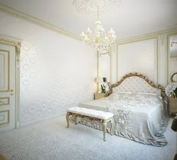 Спальня бела залатая фота