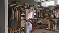 Photo of walk-in closets in garage