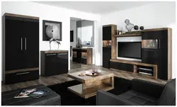 Living room black gloss photo