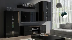 Living room black gloss photo