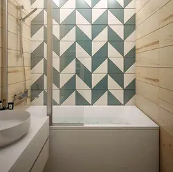 Геометриялық плиткалар ванна фотосуреті