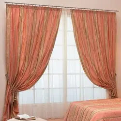 Персиковая спальня шторы фото