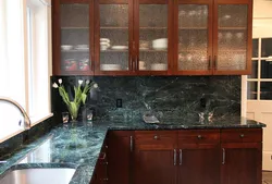 Kitchen green marble photo