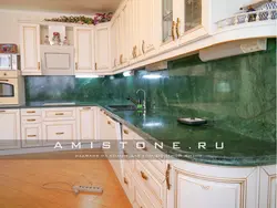 Kitchen green marble photo