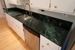 Kitchen green marble photo