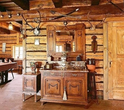 Kitchen in a hut photo