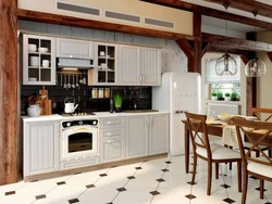 Straight wooden kitchens photo