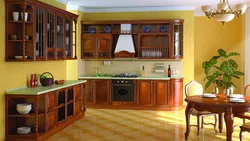 Прямые кухни деревянные фото