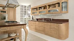 Straight wooden kitchens photo