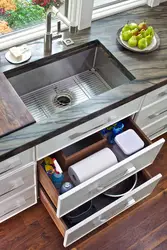 Photo of kitchen sink drawer