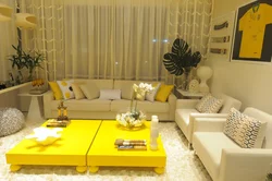 Beige yellow living room photo
