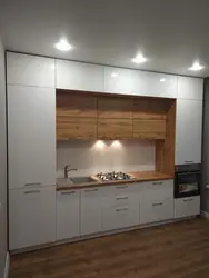 Белая двухуровневая кухня фото