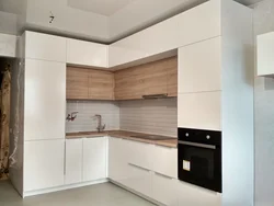 White Two-Level Kitchen Photo