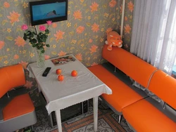 Sofa orange kitchen photo