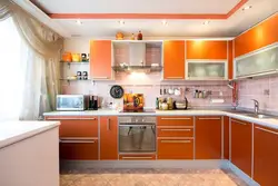 Диван оранжевая кухня фото