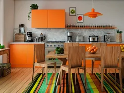 Sofa orange kitchen photo