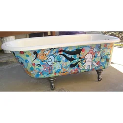 Paint the outside of the bathtub photo