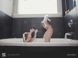 In the bathtub with steam photo