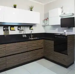 Kitchens with black top photo