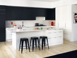 Kitchens with black top photo