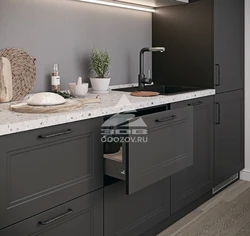 Handles for a gray kitchen photo